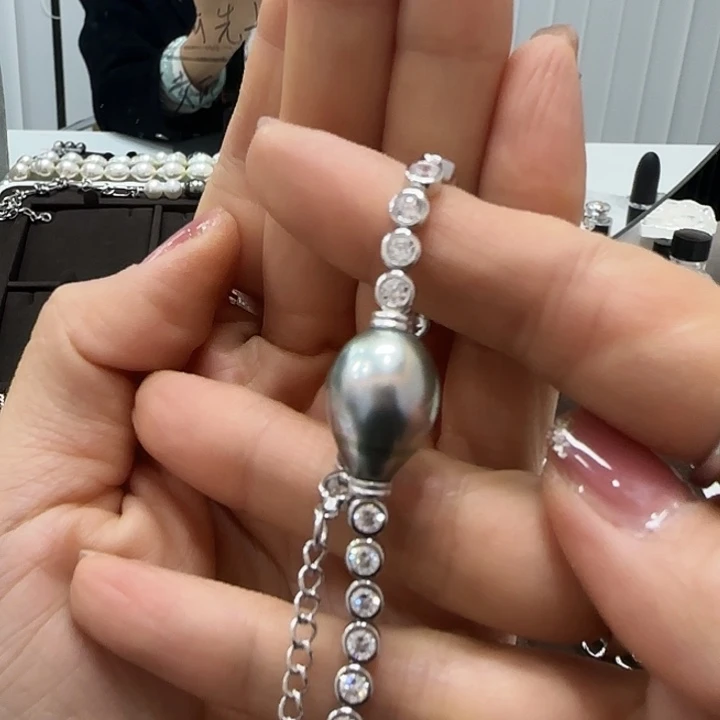 海水珍珠手绳银S925镶嵌骄**火