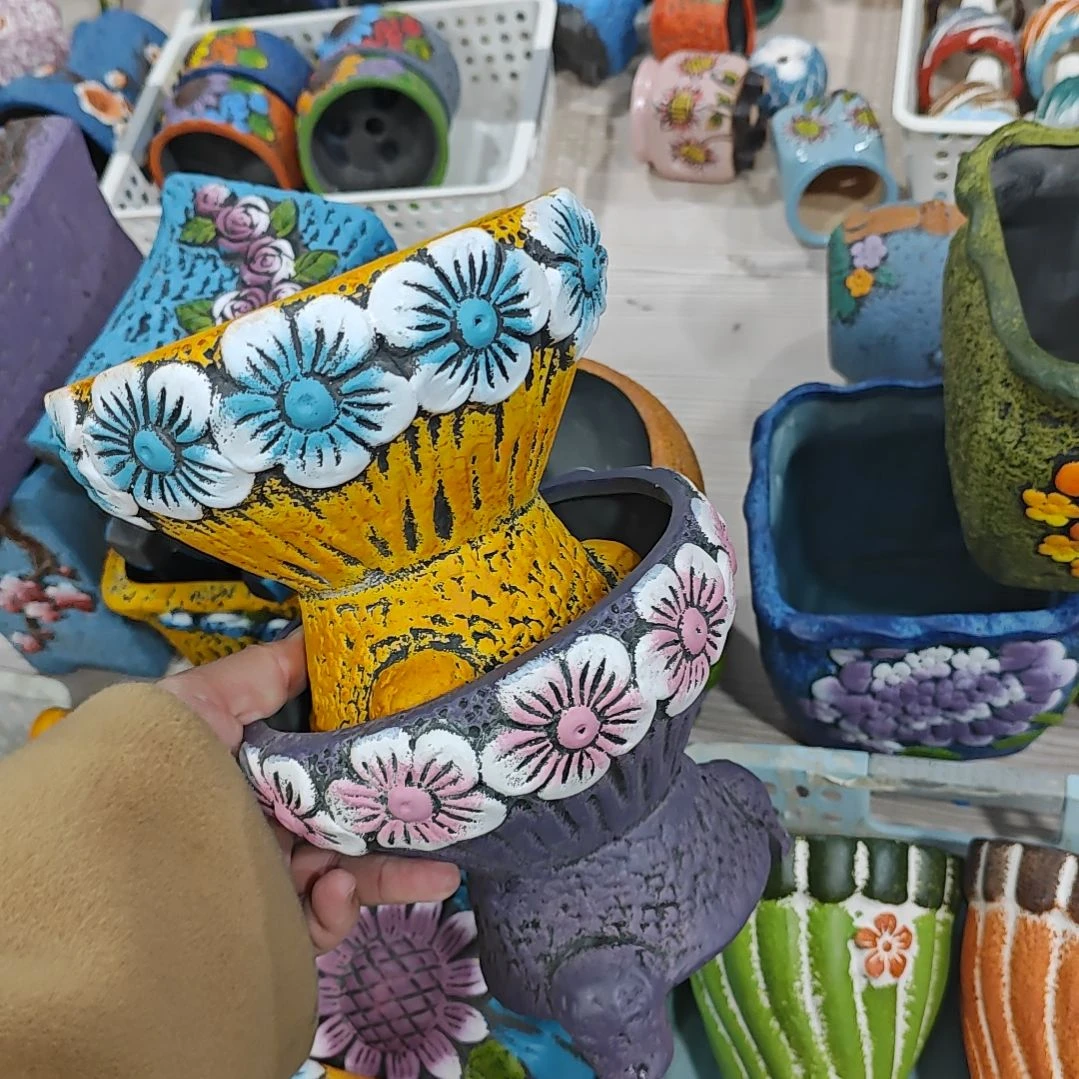 红陶吸水透气的白陶花盆凑满12发货