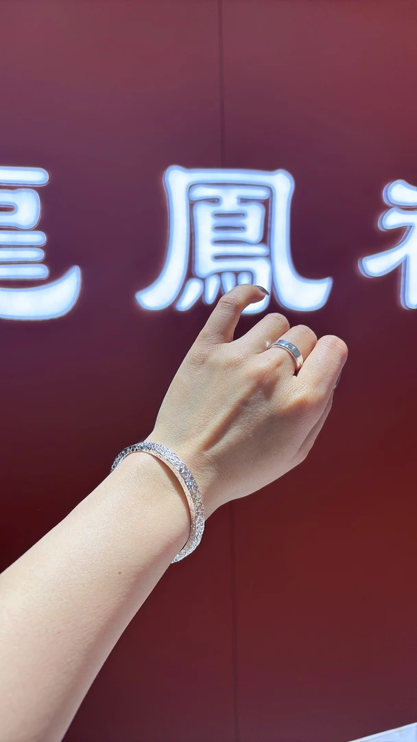 足银手镯 足银999闭口三面碎冰冰手镯