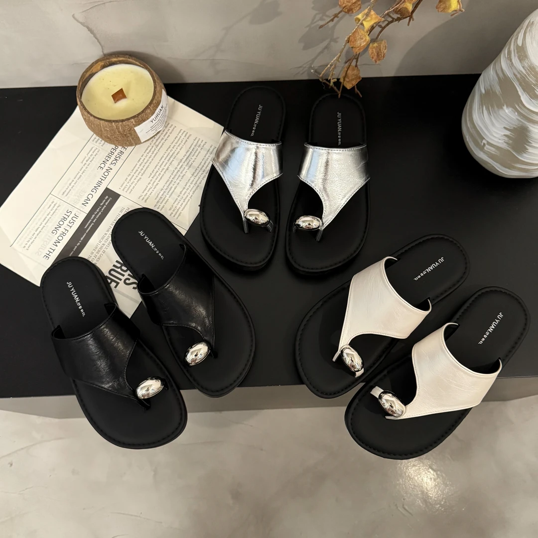 【EL】套趾拖鞋女外穿夏季新款软平底夹趾人字拖配裙子海边沙滩凉鞋