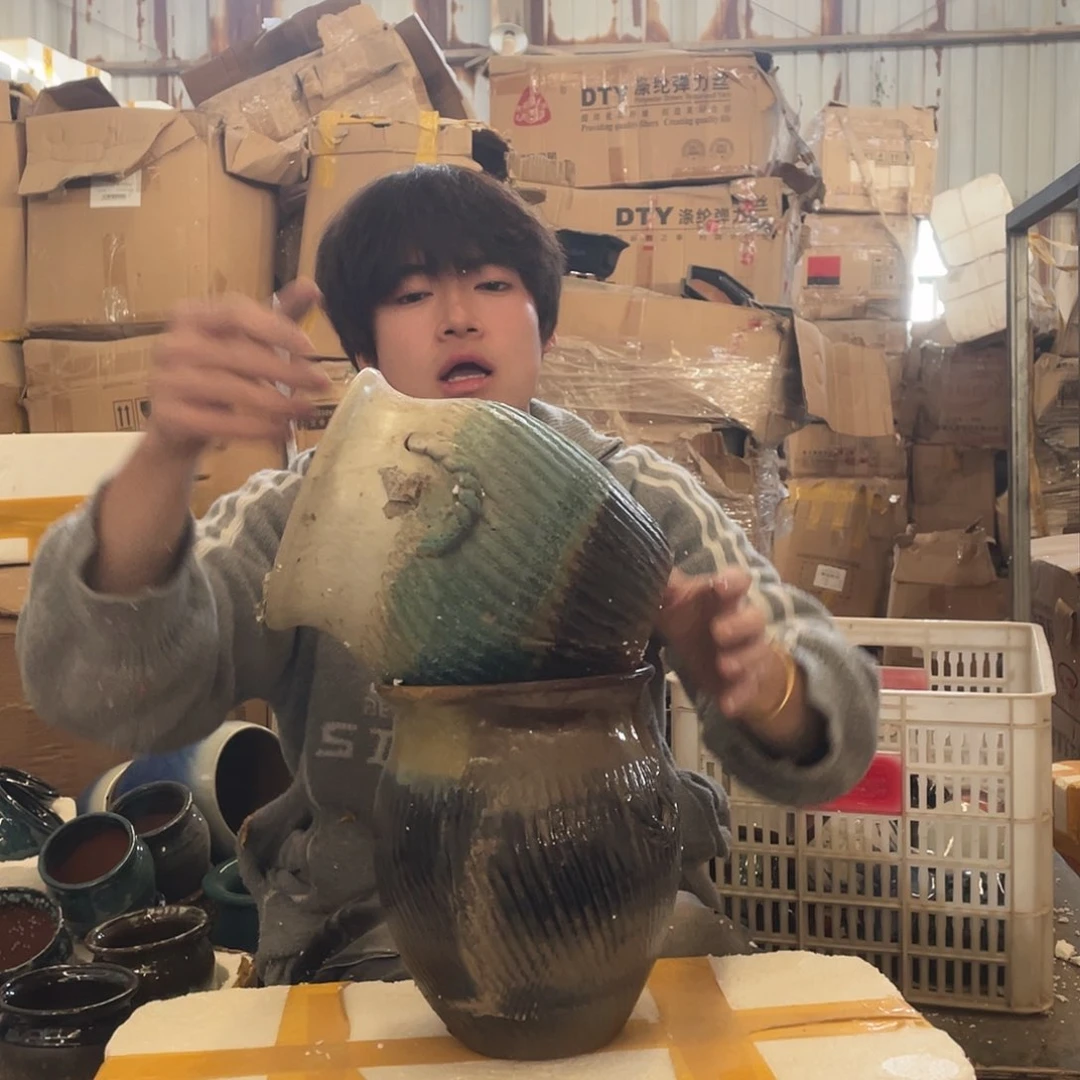 红陶宜兴紫砂花盆