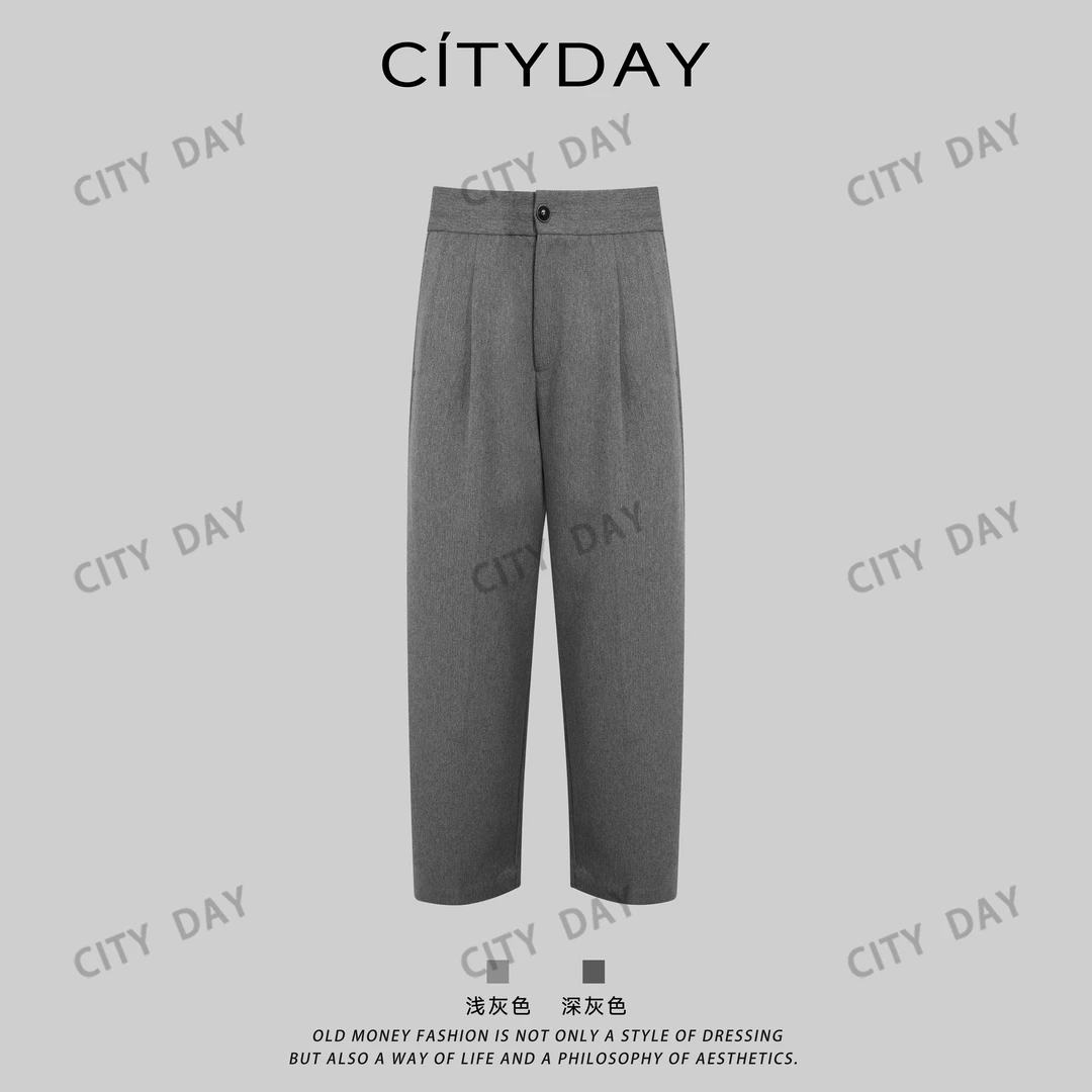 CityDay【楠哥】古典庄园·黑标定制高级感中性老钱裤子男 082