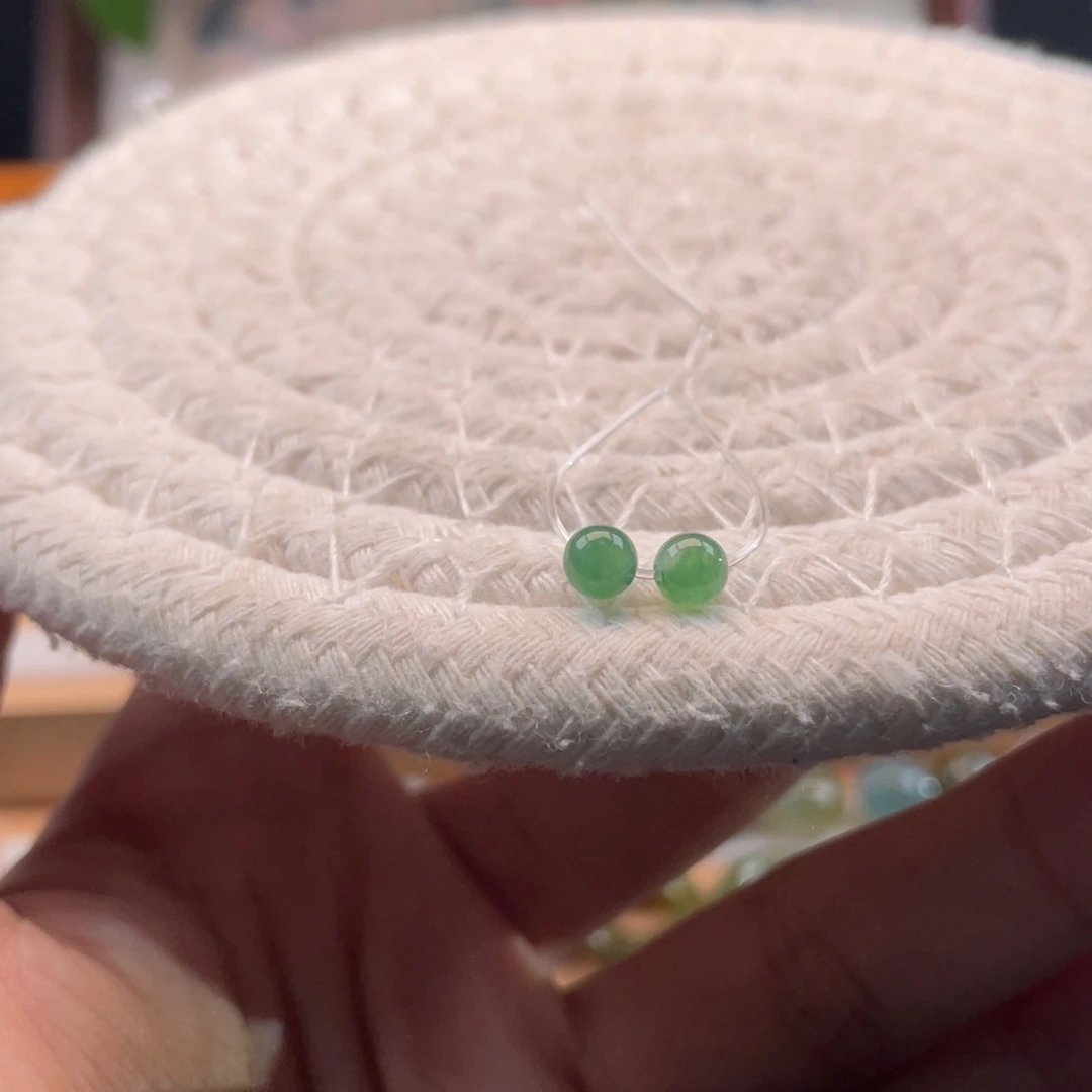 未镶嵌定制翡翠天然缅甸翡翠a货一对4,4