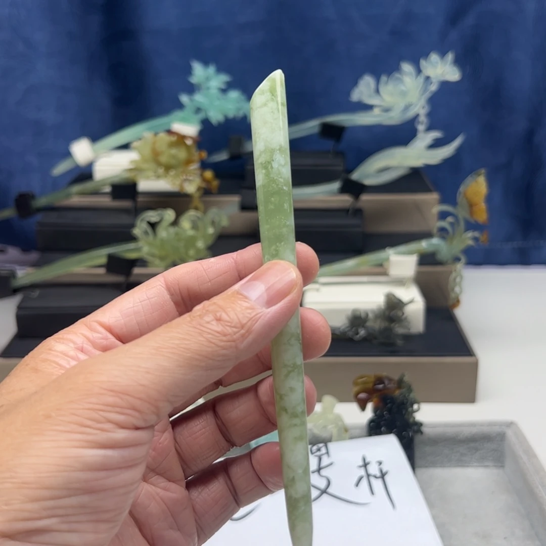 蛇纹石玉未镶嵌福利发簪尛****）