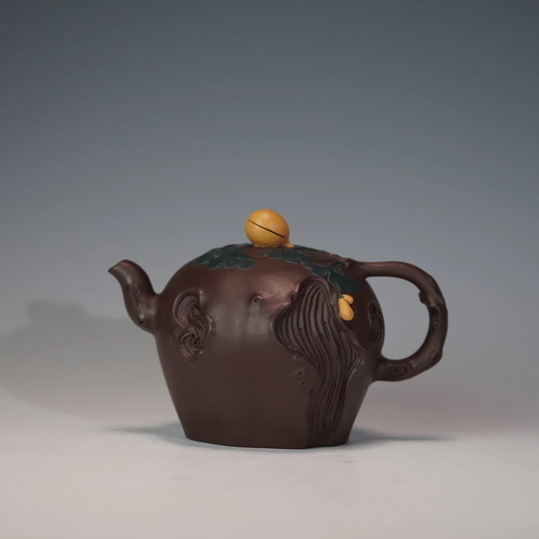 lot.20953 崔辰菲 紫泥白银杏白果桩壶 270cc