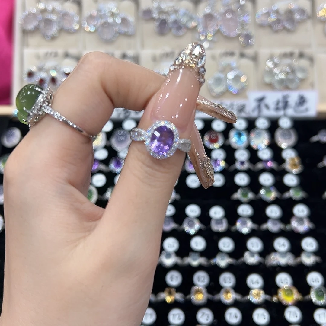 张***梅银S925镶嵌紫晶戒指