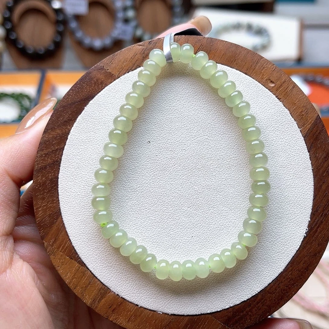 和田玉未镶嵌手串A36卡4*6