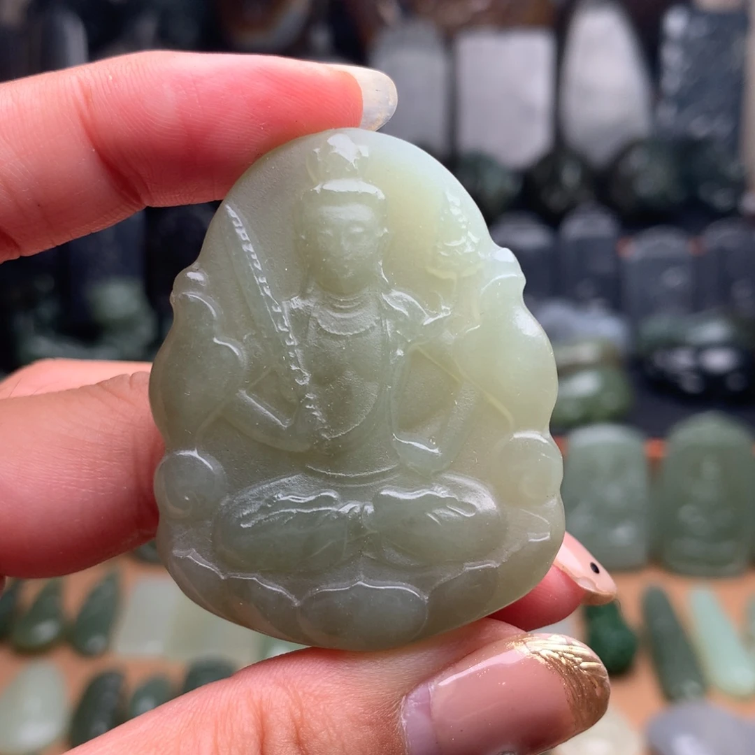 和田玉未镶嵌颈饰挂件35