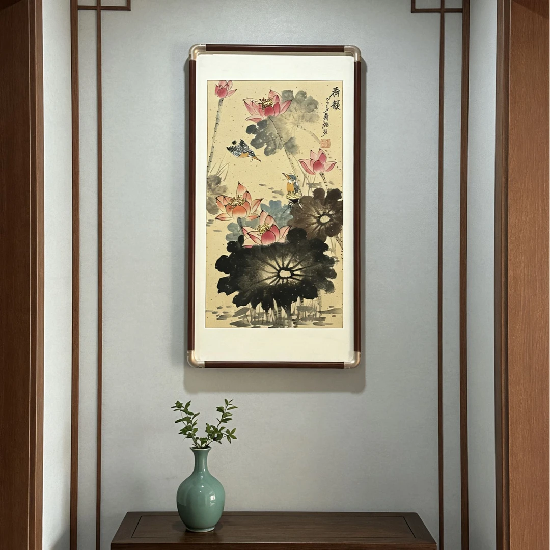 荷韵装饰挂画适合客厅玄关书房送长辈67*35