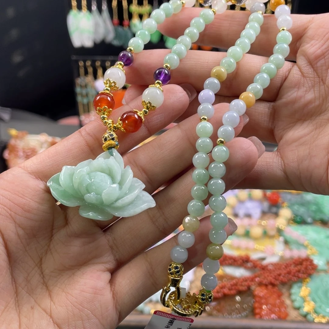 翡翠未镶嵌颈饰代编织