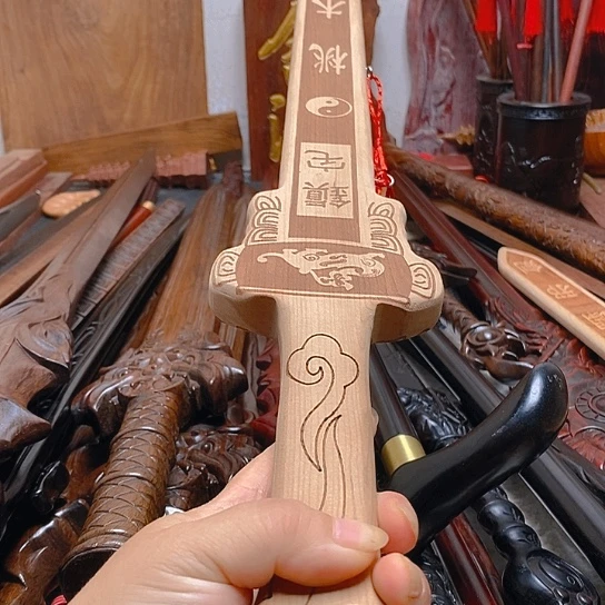 1米长桃木木木木剑