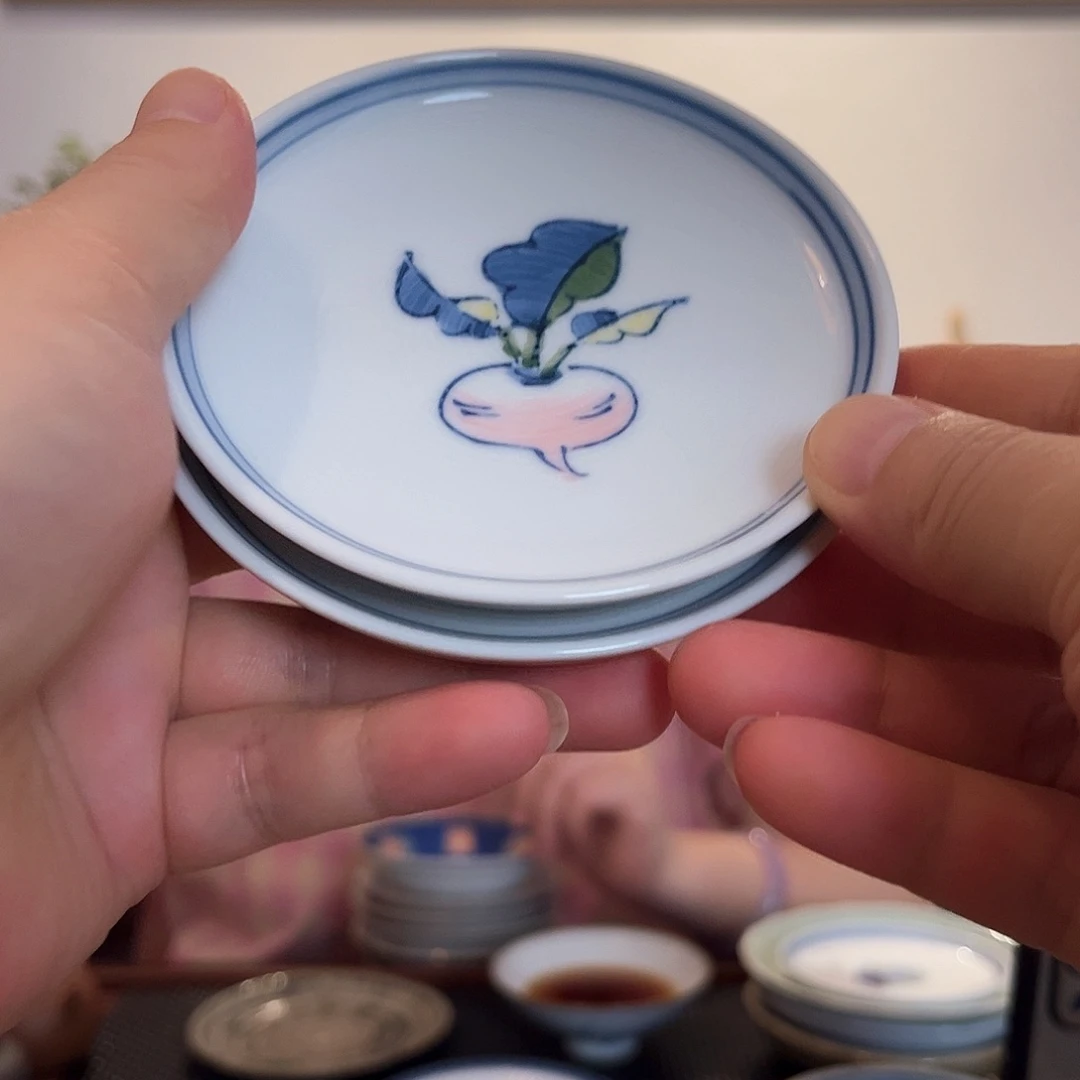 慜***茶杯紫砂瓷器花卉精致壶承