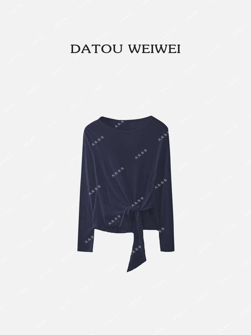 【DTWW大头韦韦】法式设计款捏褶显瘦上衣885602