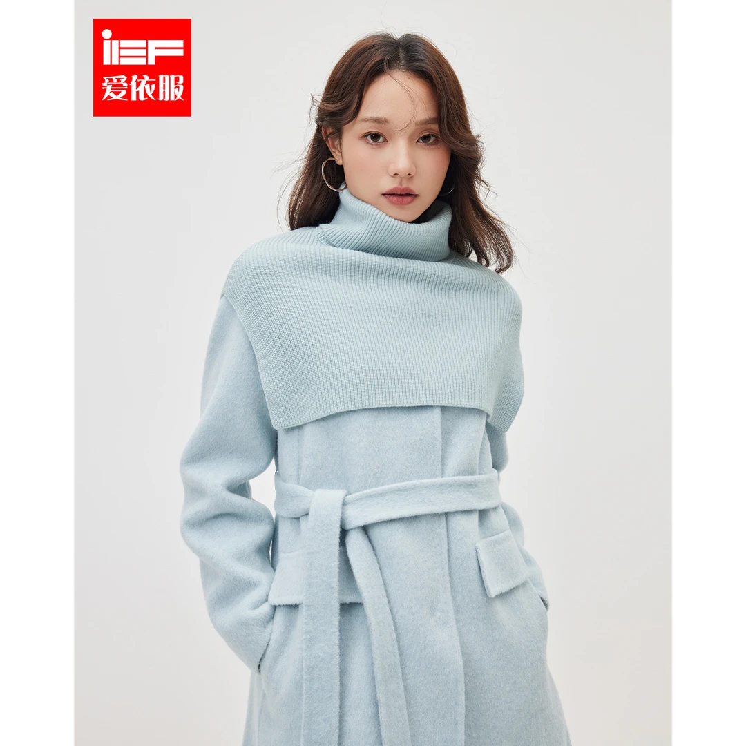 IEF/爱依服2025冬季新款法式时尚温柔风气质优雅别致双面呢中外套