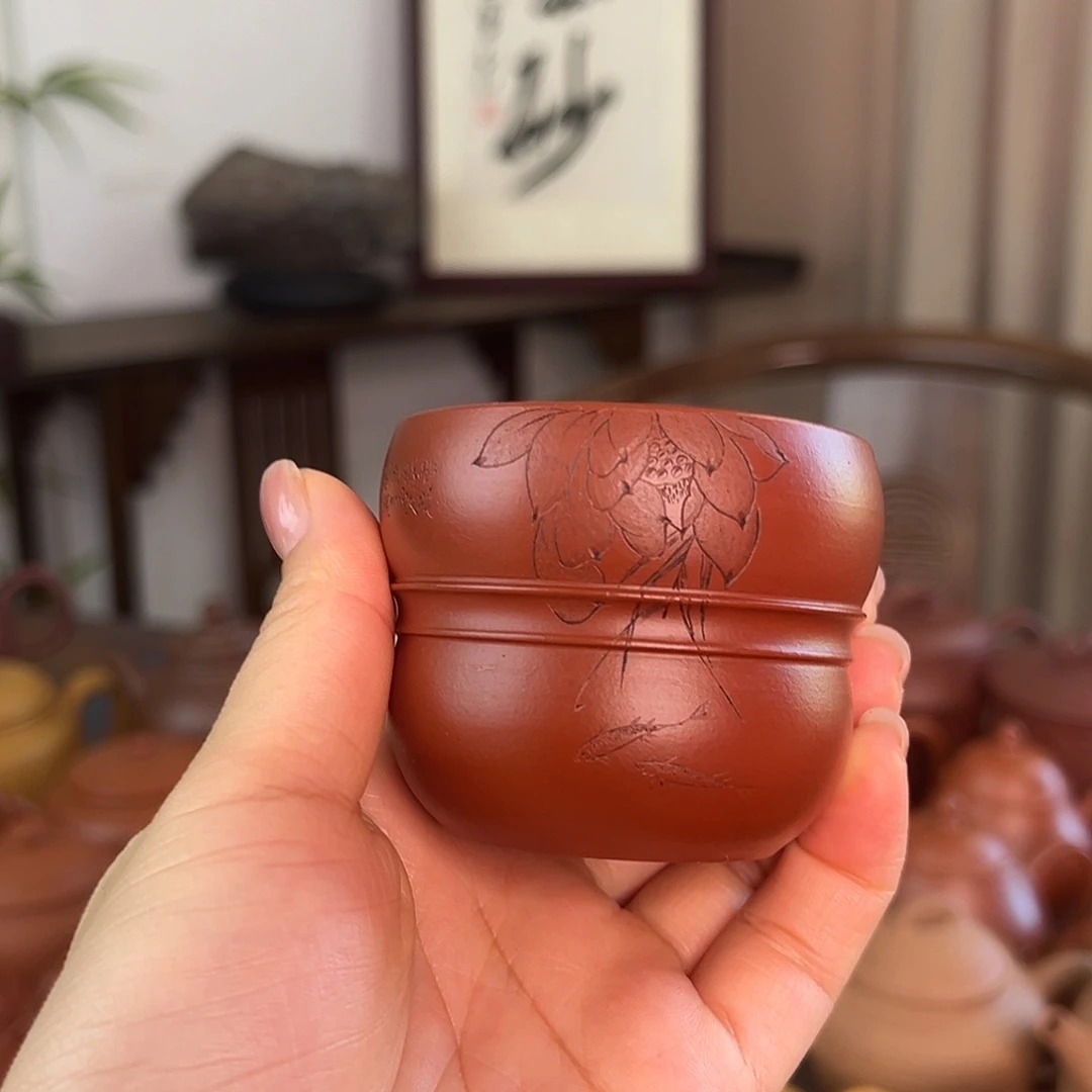茶壶紫砂精品原矿全手工朱泥主人杯