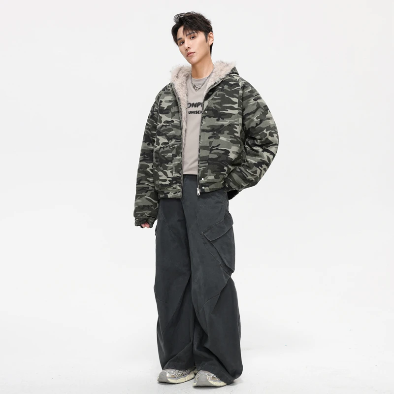 法兰豹25年新款座山雕迷彩棉服男女同款