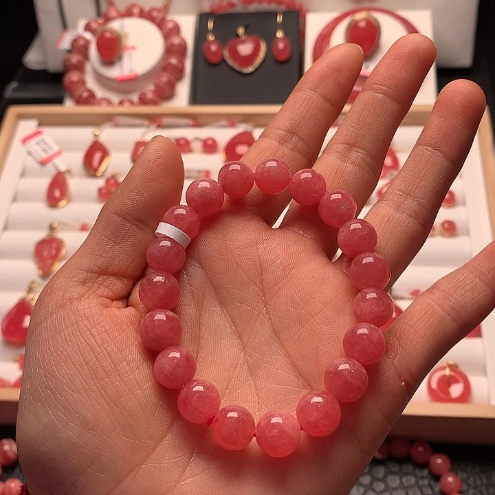 菱锰矿（红纹石）手绳未镶嵌