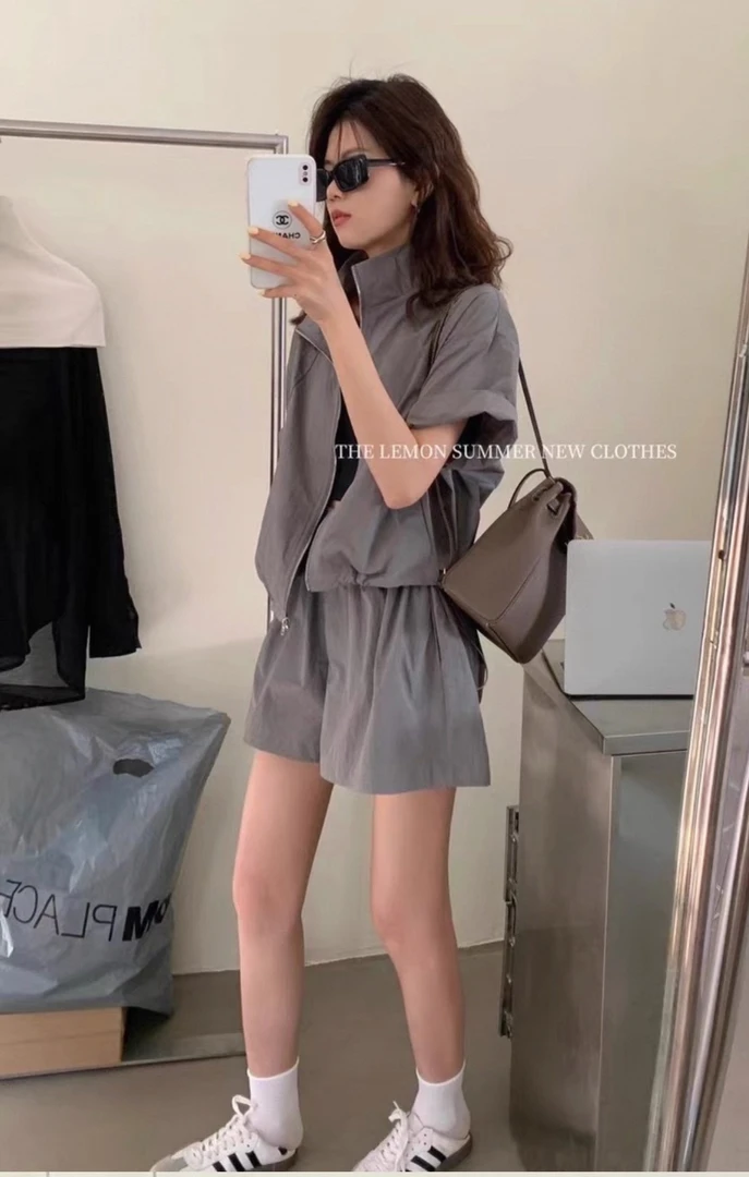 A85-【천억수출입】韩系~巴乃拉链休闲套装8622