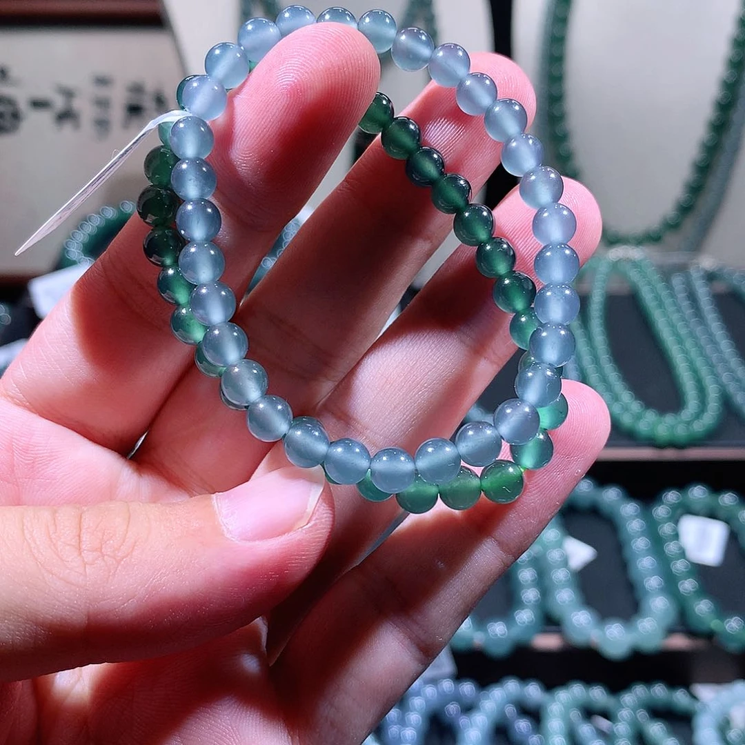 未镶嵌手链翡翠一***走天然a货翡翠手串5.8