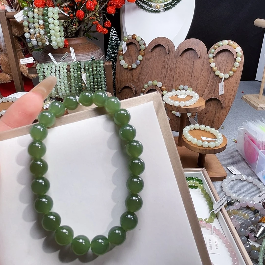 雷***）和田玉未镶嵌手串