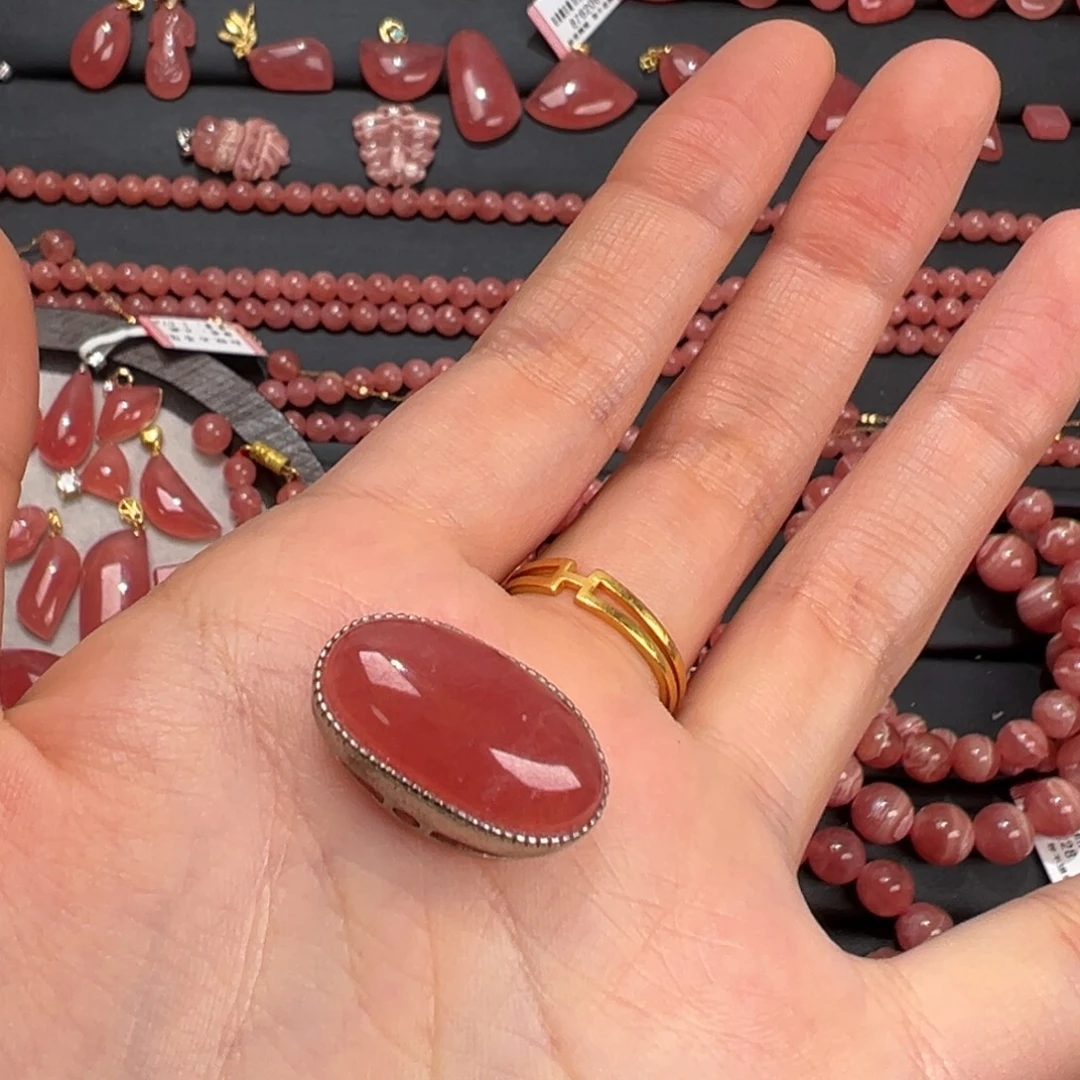 菱锰矿（红纹石）未镶嵌手绳