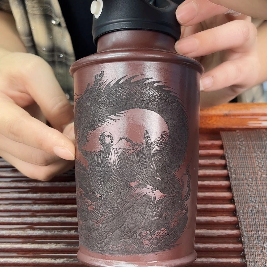 宜兴原矿紫砂全手工盖杯