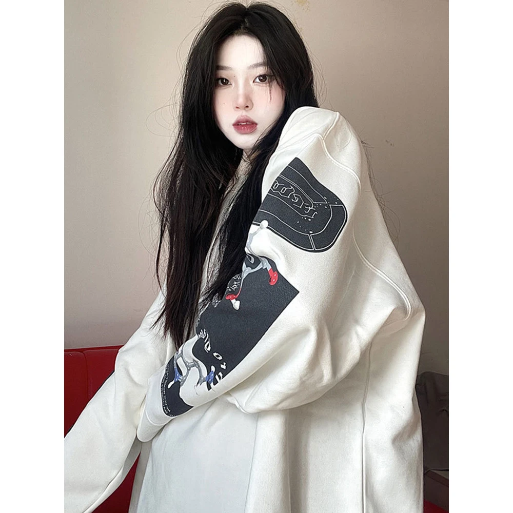 小众无帽圆领卫衣女春秋薄款2025爆款宽松设计感小众欧货长袖外套