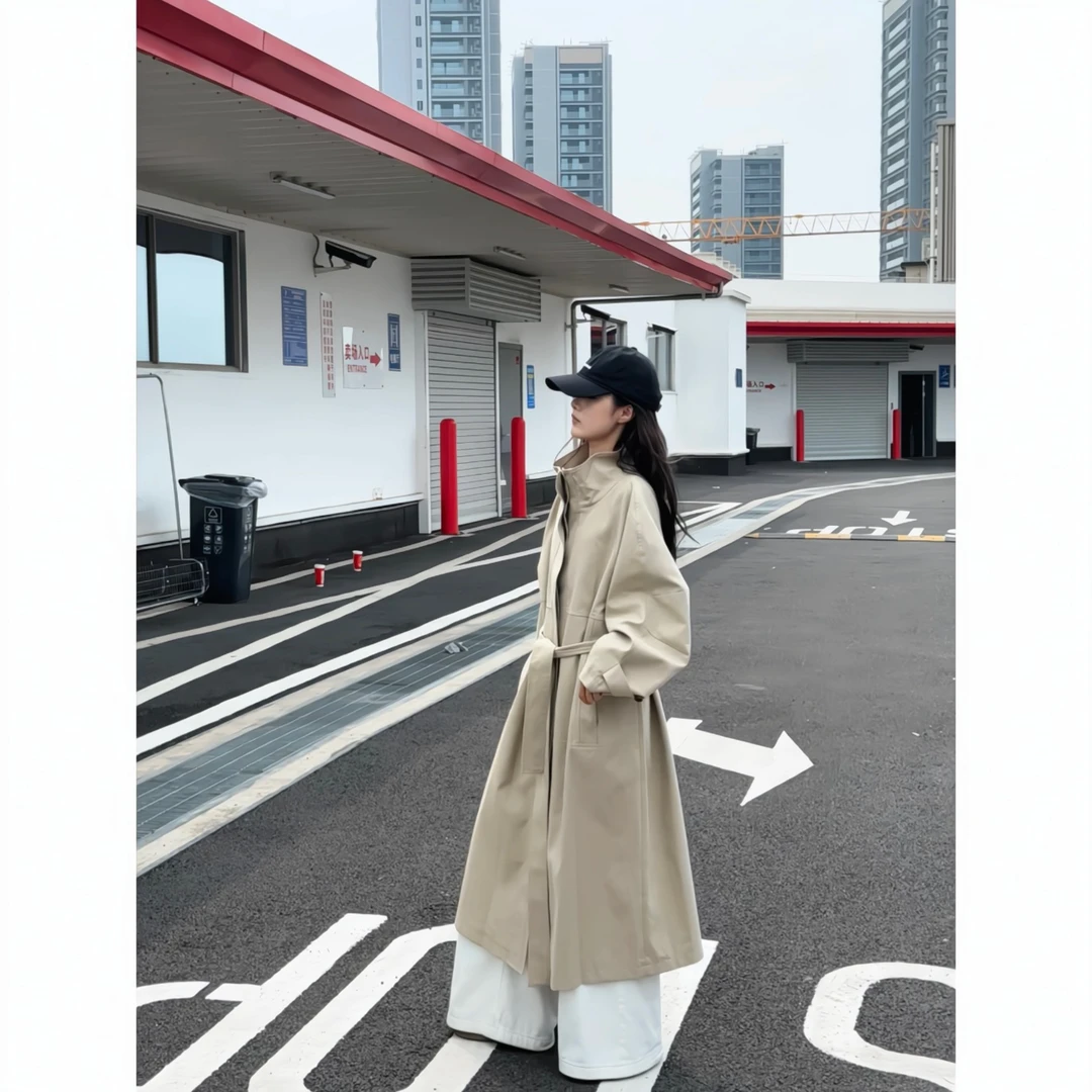 【琉璃爵士】立领风衣女2025年秋季新款中长款气质时尚外套