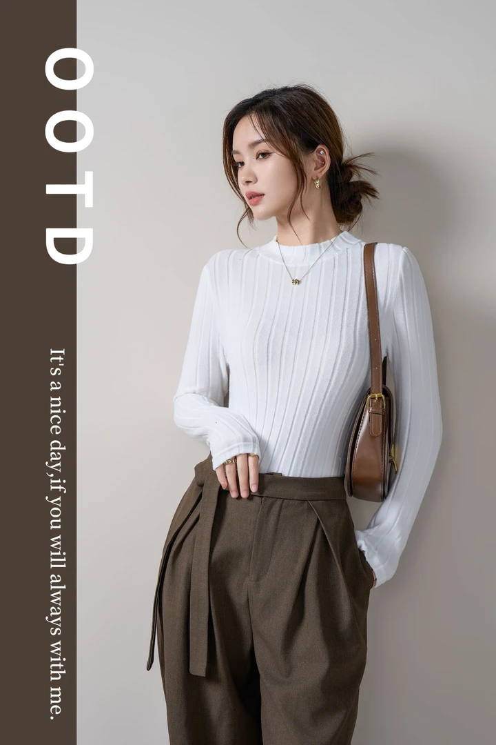 T0137打底女士圆领上衣2025新款秋冬打底时尚百搭