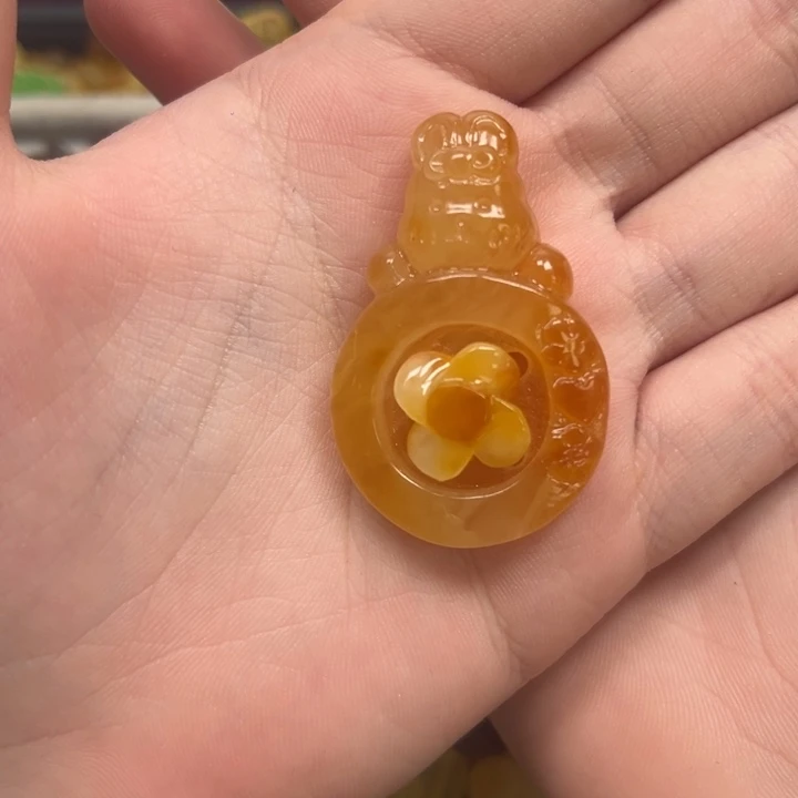 裸石琥珀未镶嵌天然蜜蜡配件