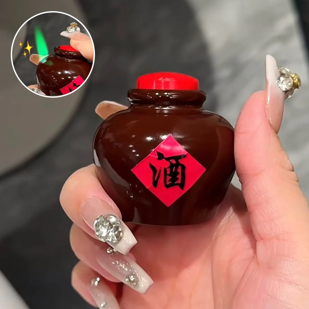 网红复古小酒坛防风打火机充气酒缸潮玩搞怪创意送男友老公礼物