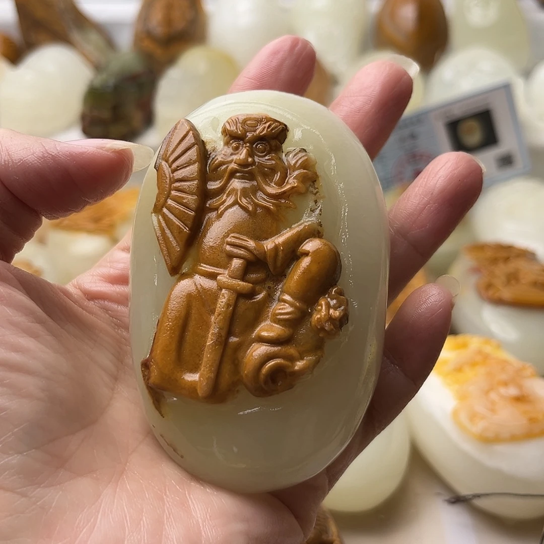 石材方解石手把摆件不退换微瑕钟馗