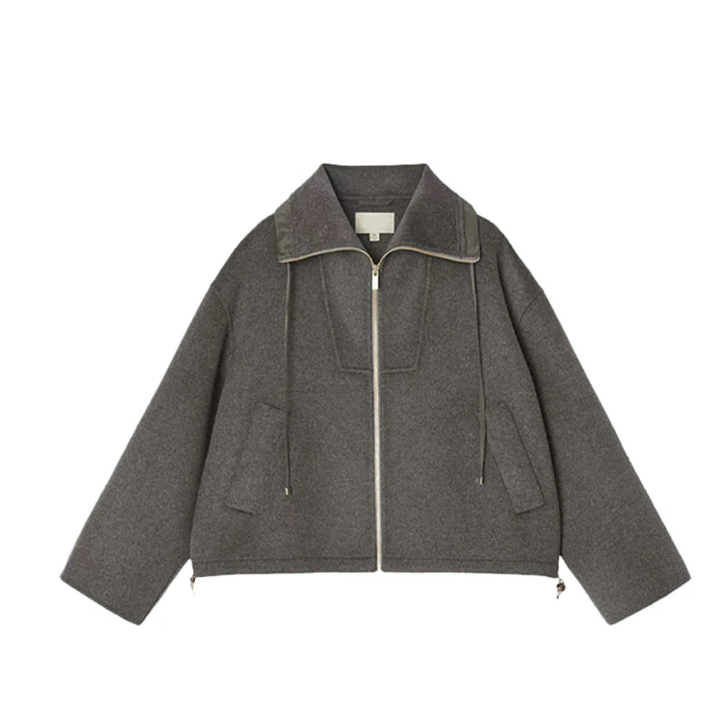 【二哥专属浮利】学院风翻领双面呢外套69702