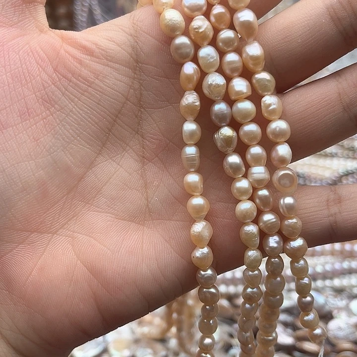 未镶嵌玛瑙/玉髓珠宝半成品一条香槟巴洛克珍珠