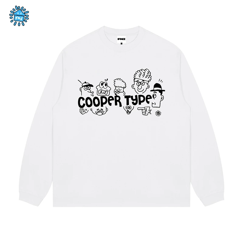 FNIcooper（cooper天团）趣味卡通重磅纯棉长袖男女情侣T秋宽松发泡