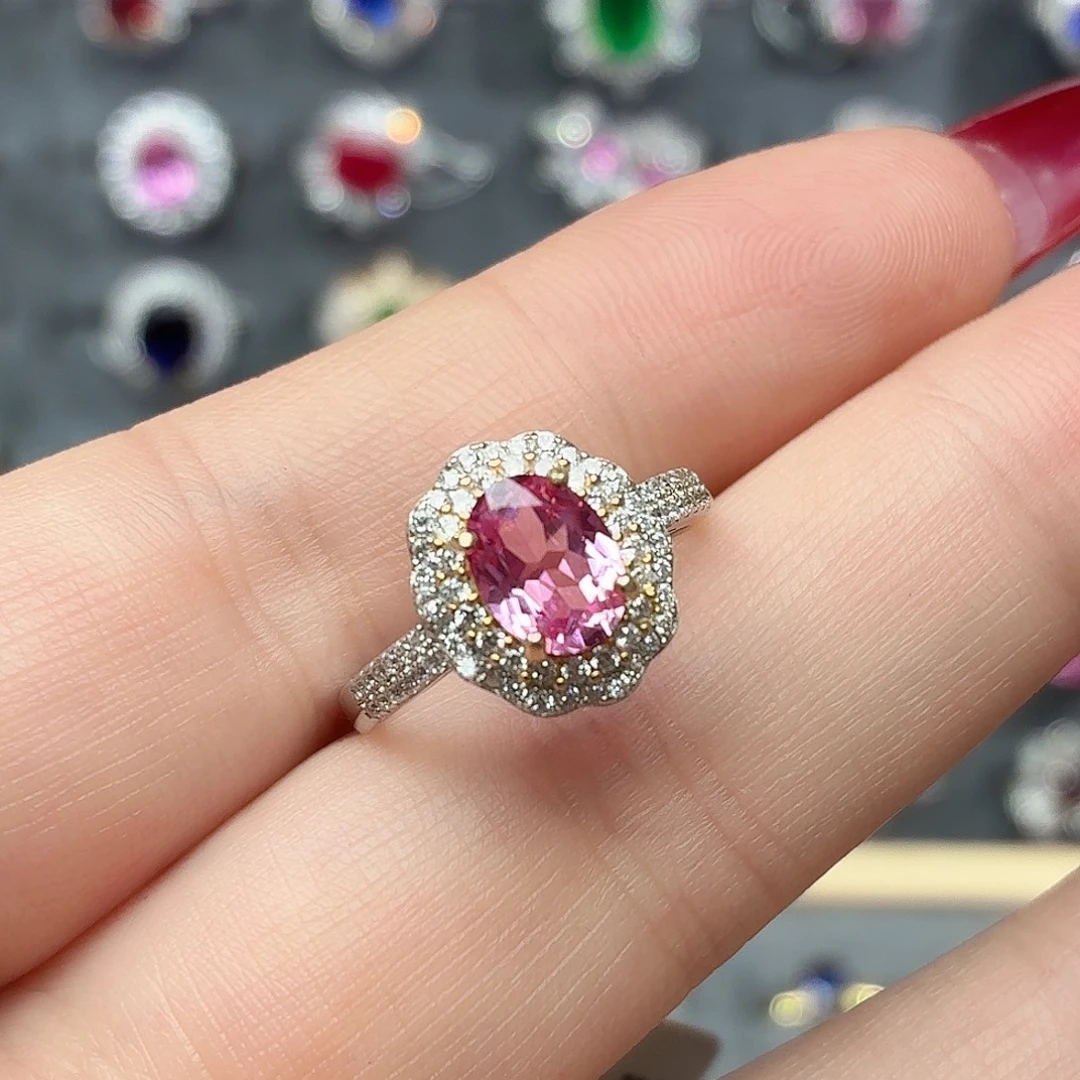 925银培育帕帕拉恰色粉蓝宝