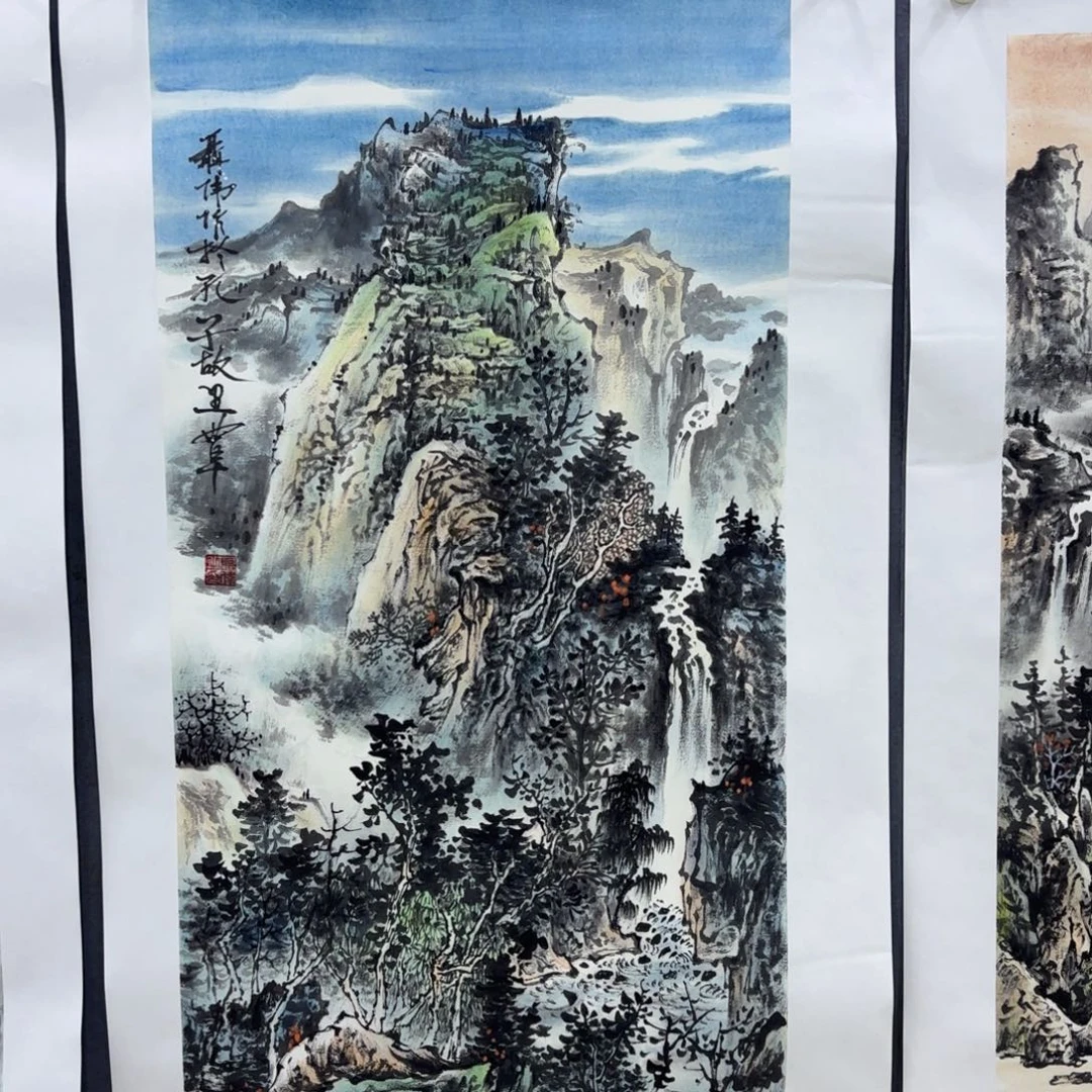 蘭***约国画聂伟三尺山水艺
