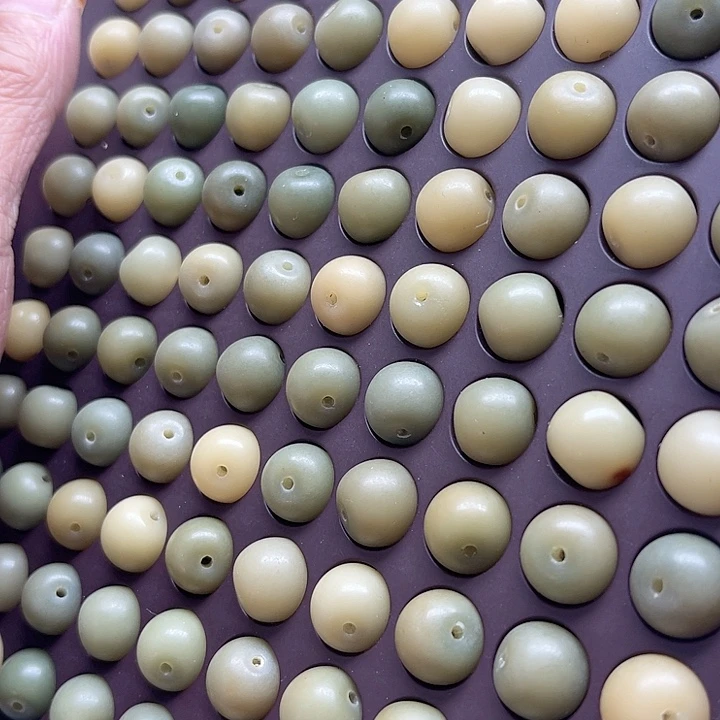 白玉菩提吊坠瑕疵12-11青提胖苹果114颗