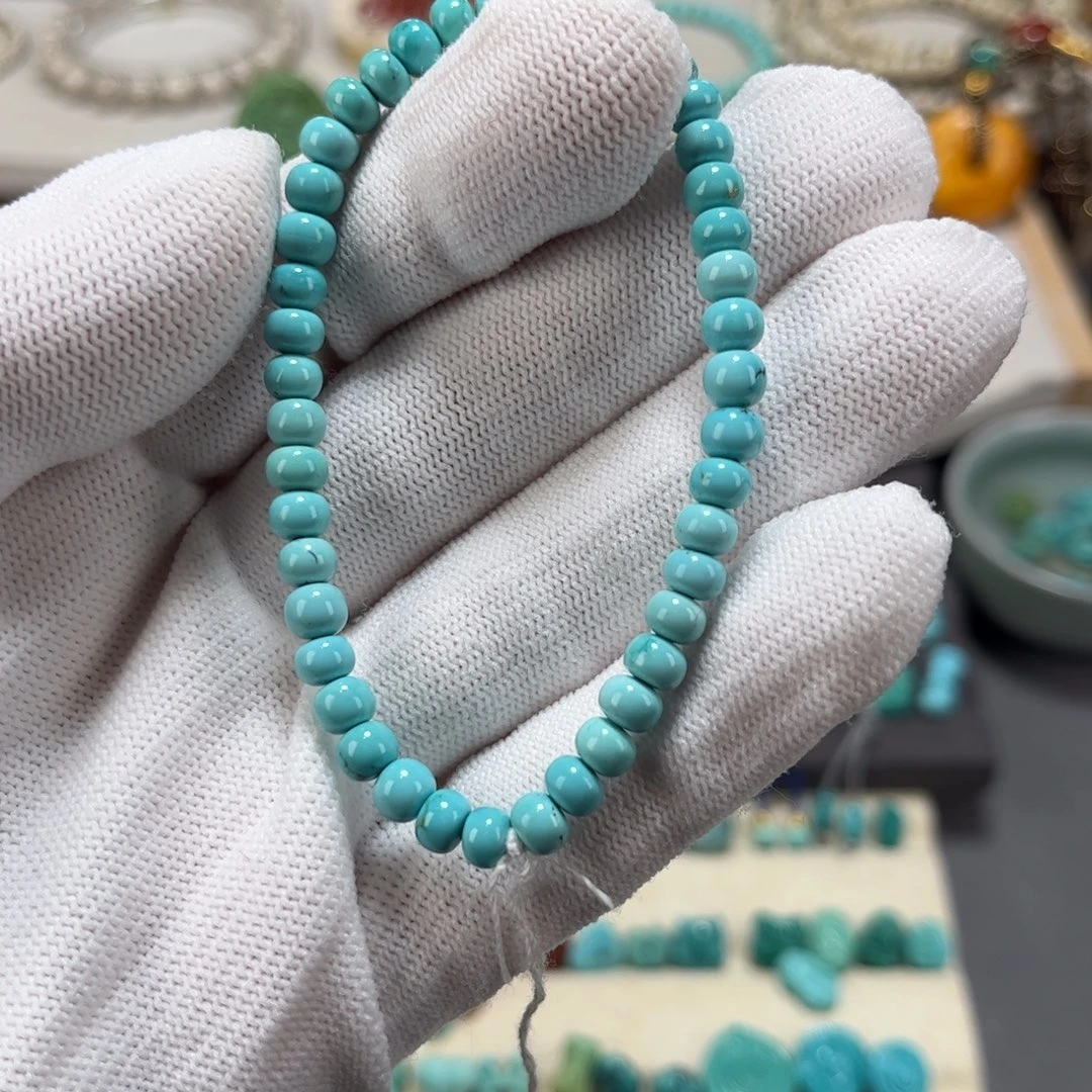 绿松石未镶嵌光珠手串