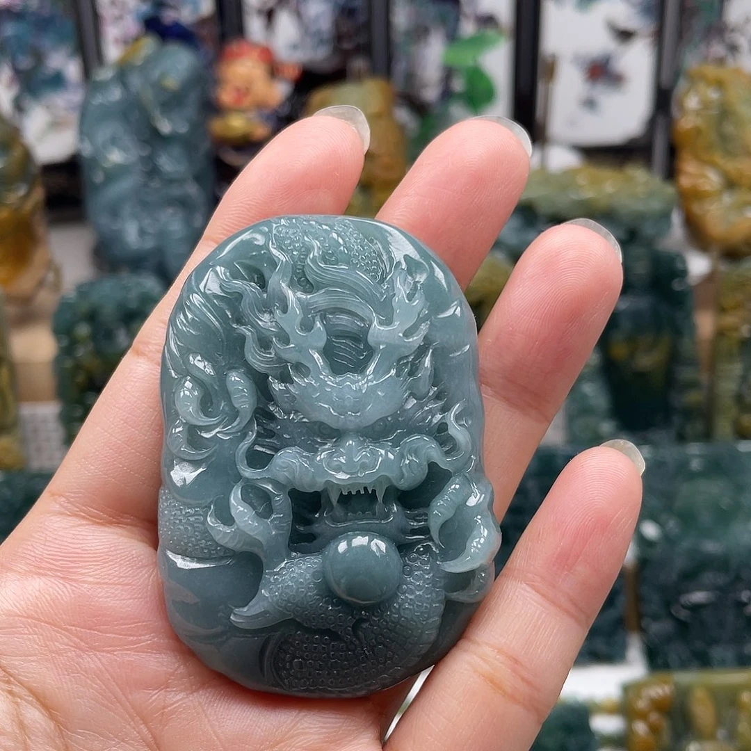 颈饰未镶嵌翡翠天然翡翠a货龙