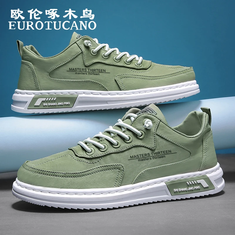 欧伦啄木鸟EUROTUCANO男鞋夏季透气冰丝帆布鞋子男款百搭休闲板鞋