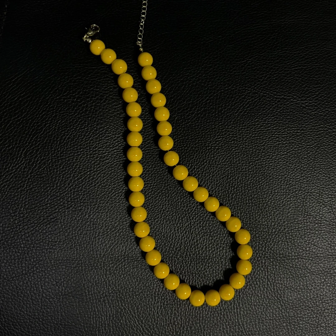 合金项链 邱小小丽呀 复古圆形串珠小众项链百搭高级感锁骨链