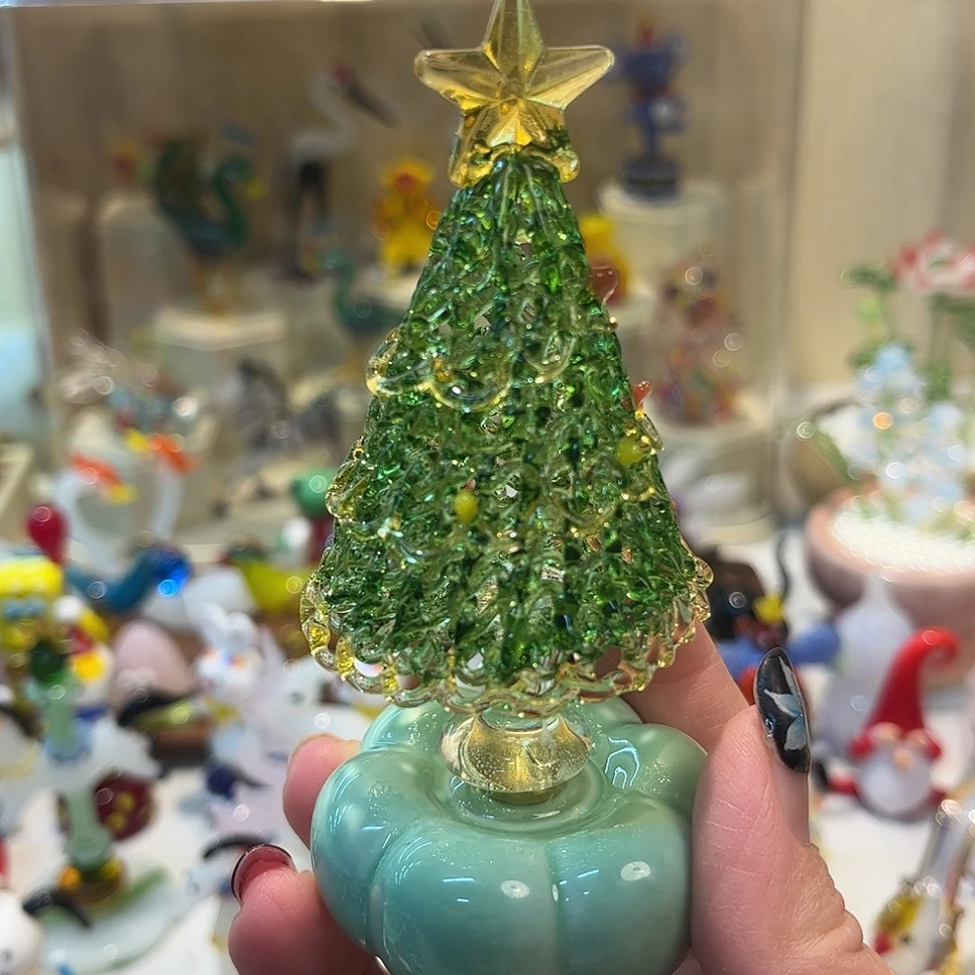 琉璃手工艺品旋转圣诞树