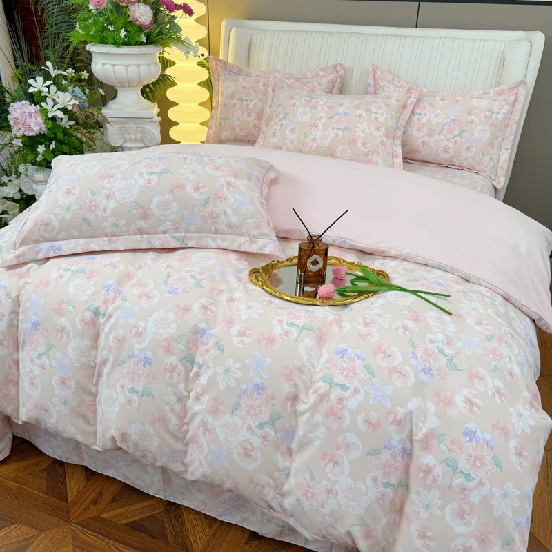 【2025新款】100%全棉四件套 80支纯棉四件套 斜纹纯棉被套床单