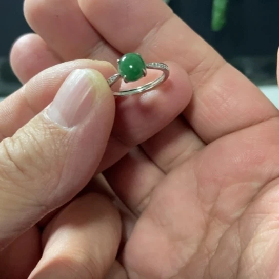 翡翠银S925镶嵌戒指