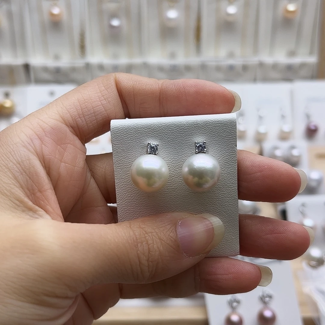 耳饰淡水珍珠银S925镶嵌11.2