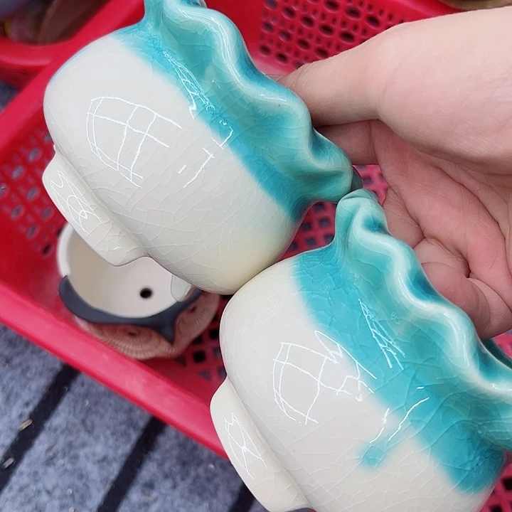 多肉绿植陶瓷花盆9.9包邮，有孔