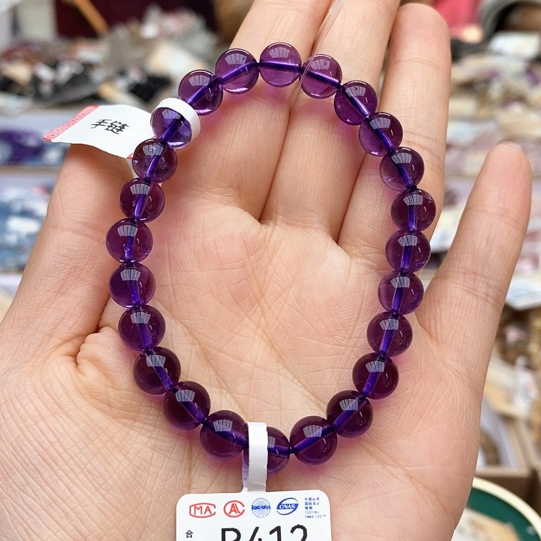 水晶手链未镶嵌B412 紫水晶 8m+