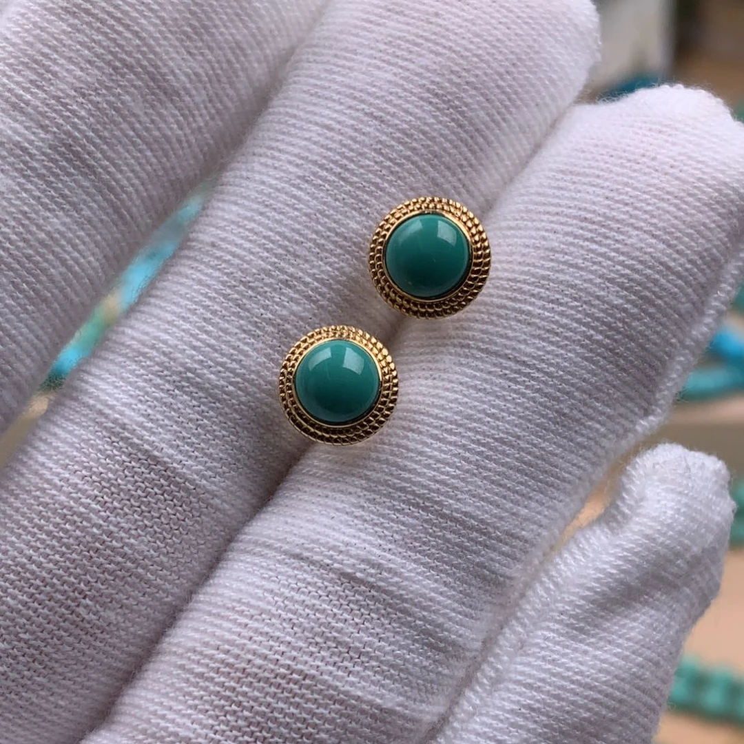 绿松石18K金镶嵌珠宝奇石