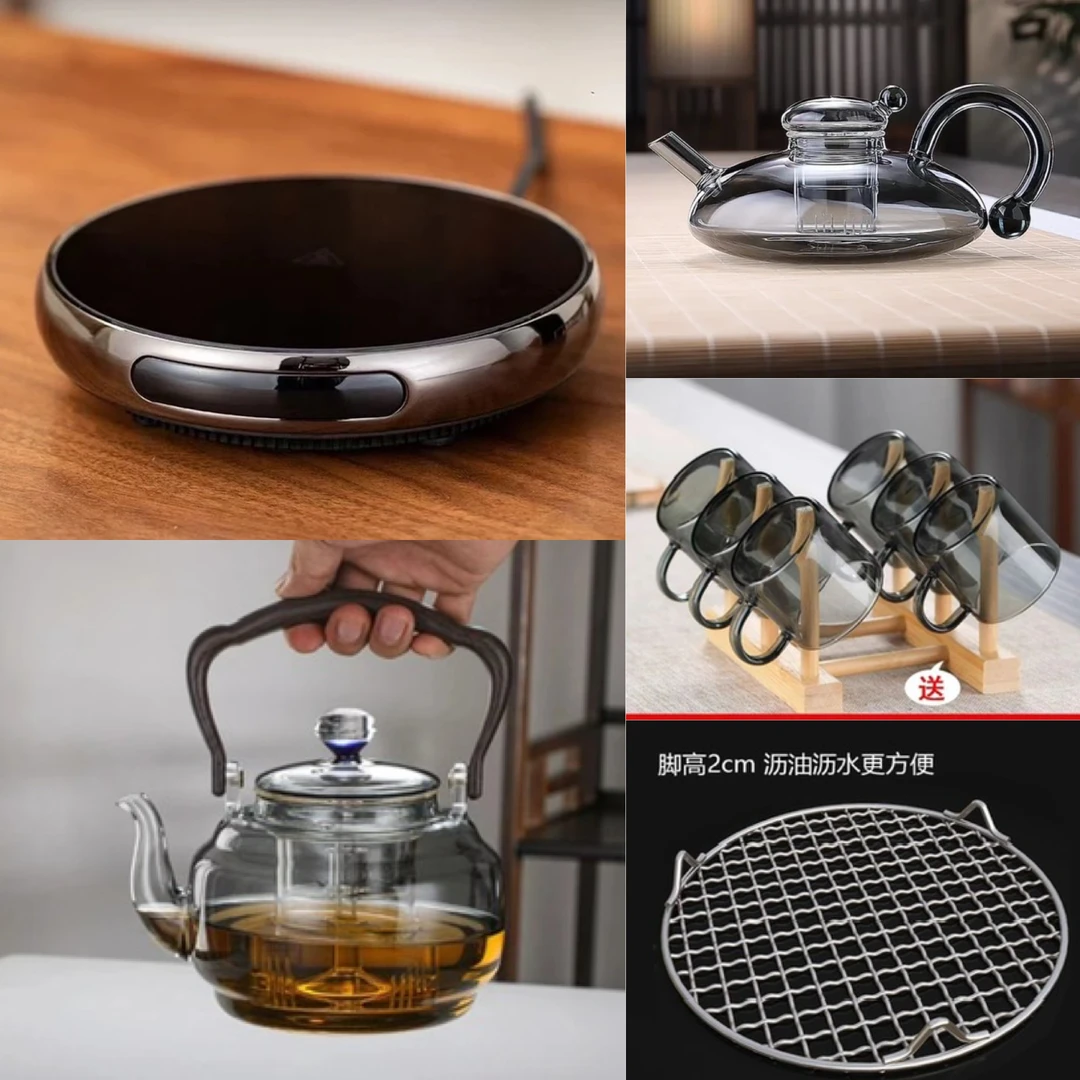 茗凤祥1300W新款魔术师X2超薄合金电陶炉围炉煮茶具套装智能烧水